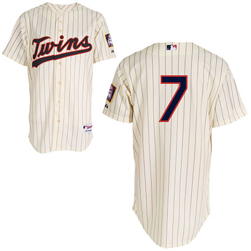 Minnesota Twins #7 Joe Mauer Youth Cream Alternate Home 1 Jersey