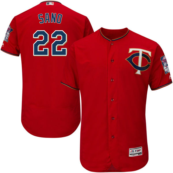 Minnesota Twins #22 Miguel Sano Majestic Scarlet Cool Base Player Jersey