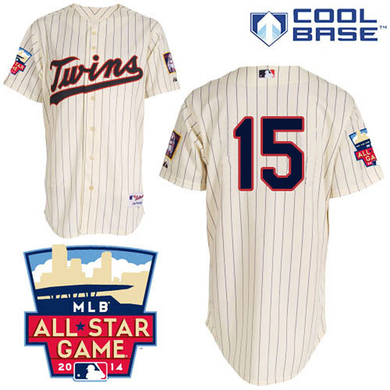 Minnesota Twins #15 Glen Perkins Men's Authentic Cream Alternate Majestic MLB Cool Base Jersey