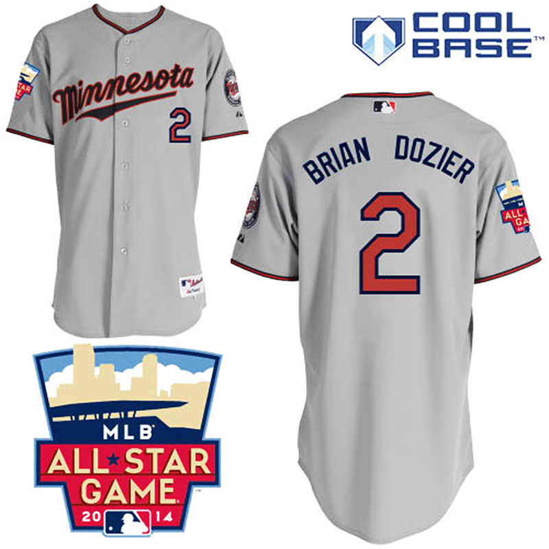 Minnesota Twins #2 Brian Dozier Men's Authentic Grey Road Majestic MLB Cool Base Jersey