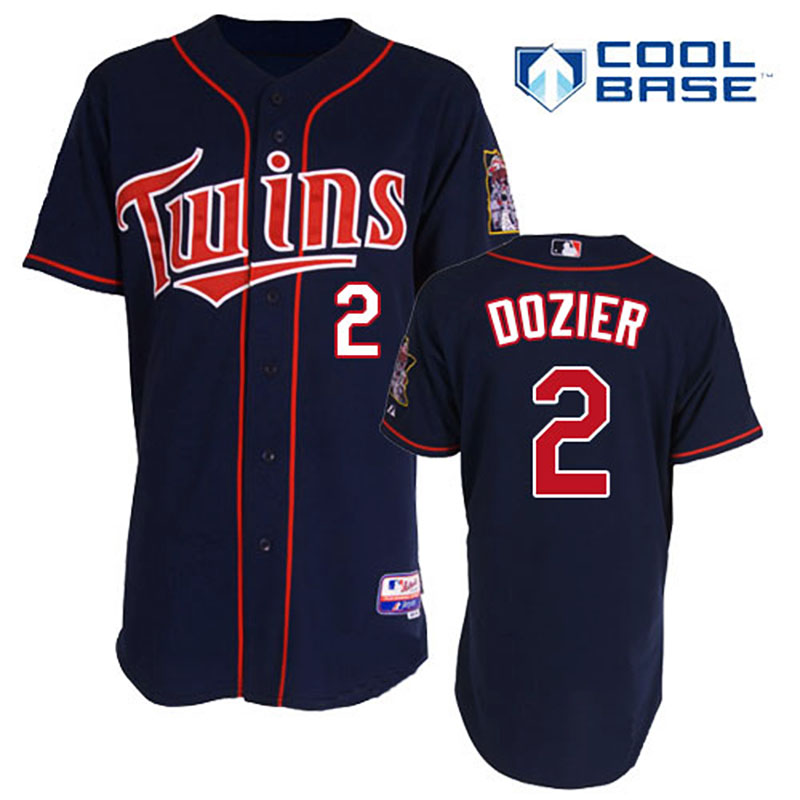 Minnesota Twins #2 Brian Dozier Men's Authentic Navy Blue Alternate Home Majestic MLB Cool Base Jersey