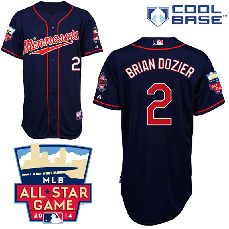 Minnesota Twins #2 Brian Dozier Men's Authentic Navy Blue Alternate Road Majestic MLB Cool Base Jersey