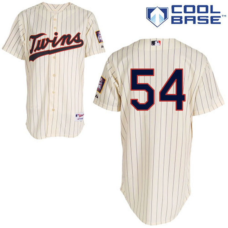 Minnesota Twins #54 Ervin Santana Men's Authentic Cream Alternate Majestic MLB Cool Base Jersey