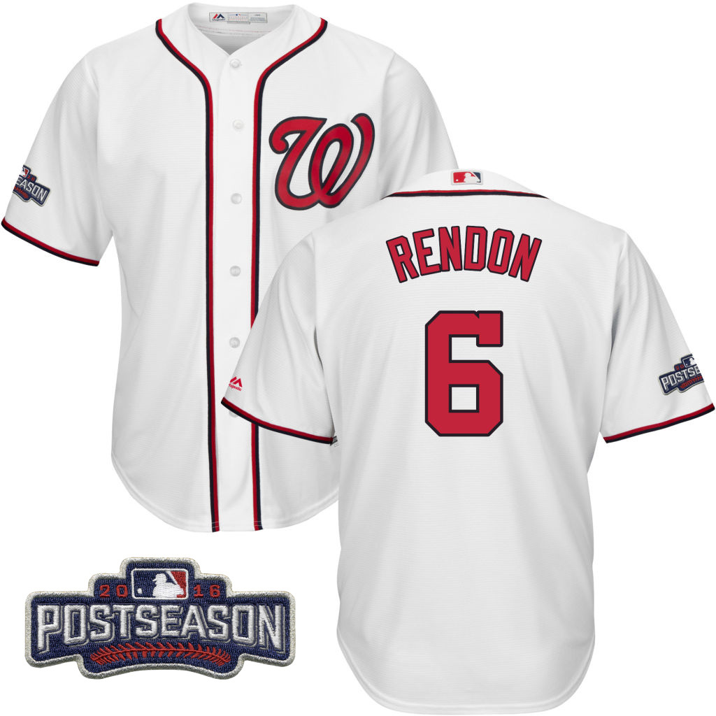 Washington Nationals Anthony Rendon #6 NL East Division Champions White 2016 Postseason Patch Cool Base Jersey