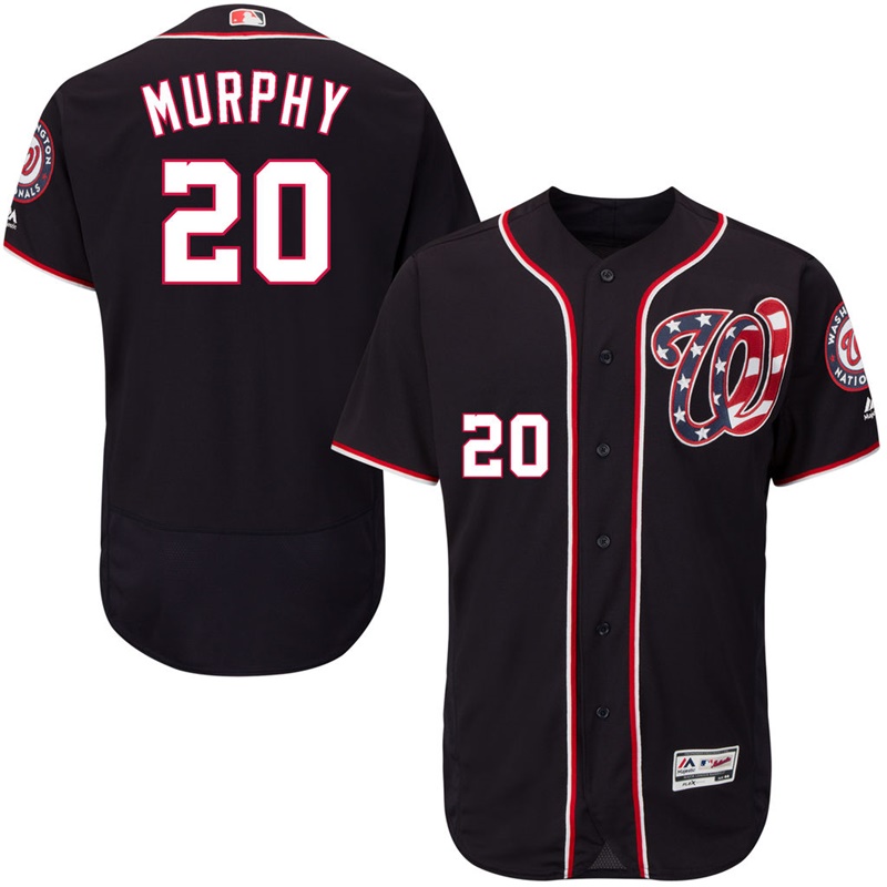 Men Washington Nationals Daniel Murphy #20 Navy Alternate Flex Base Jersey