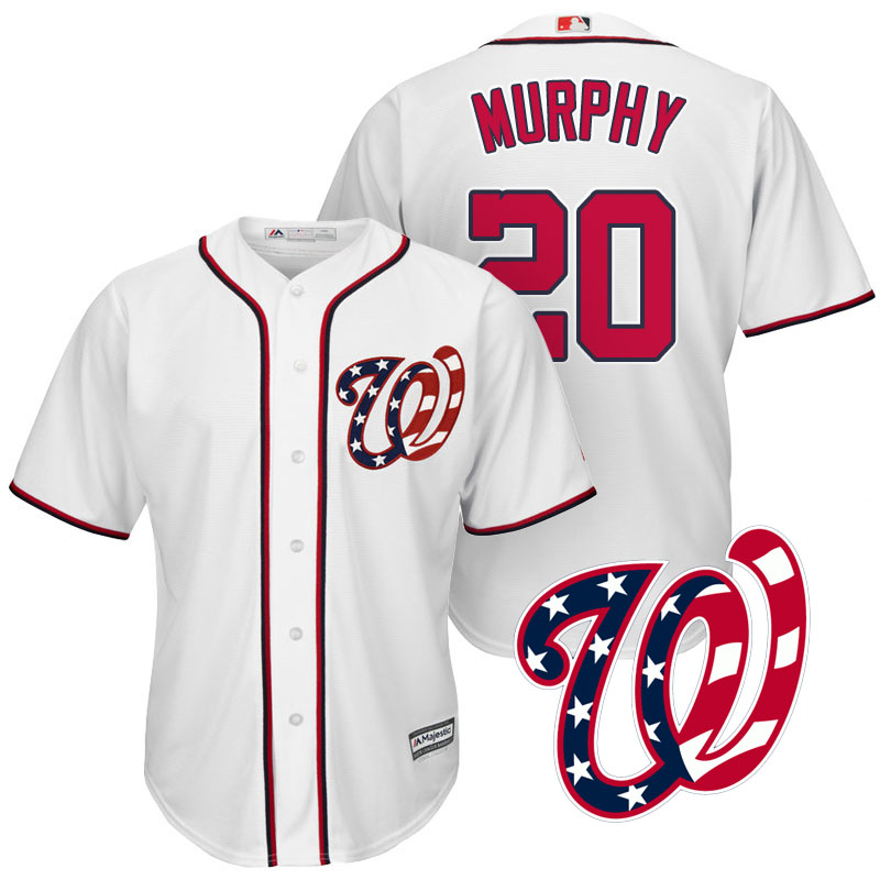 Washington Nationals Daniel Murphy #20 White 2017 Cool Base Jersey