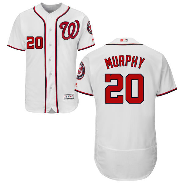 Washington Nationals Daniel Murphy #20 White Flexbase Authentic Collection Jersey