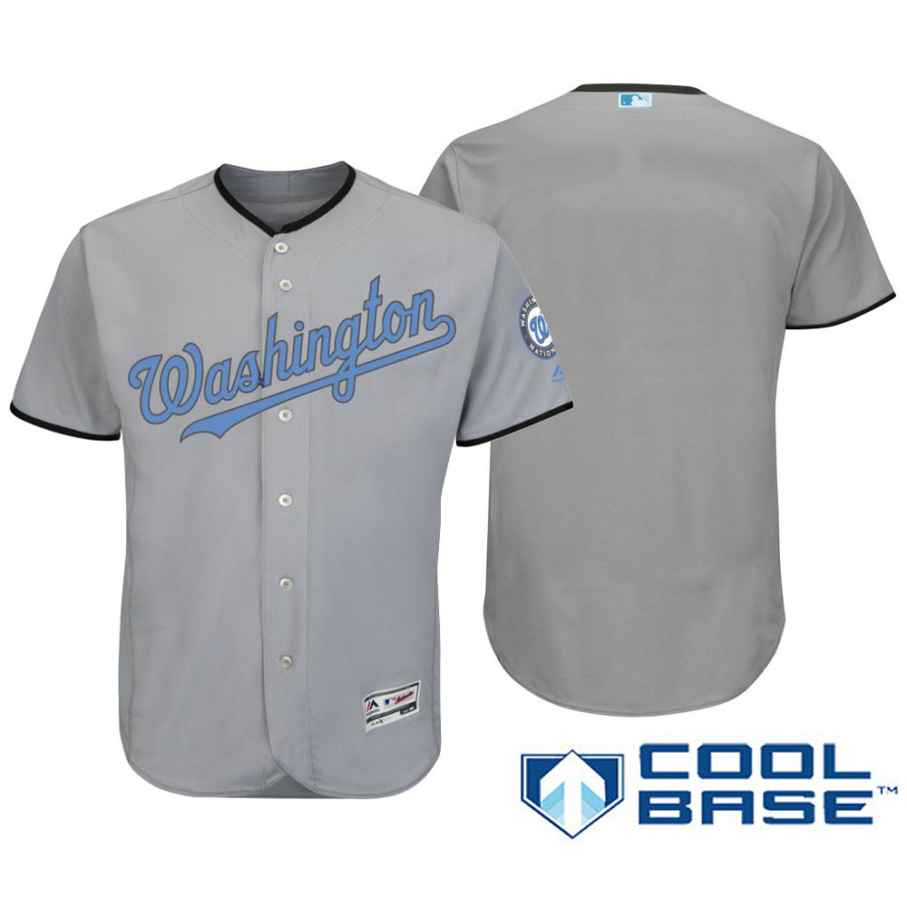 Washington Nationals 2016 Father's Day Gray Cool Base Team Jersey