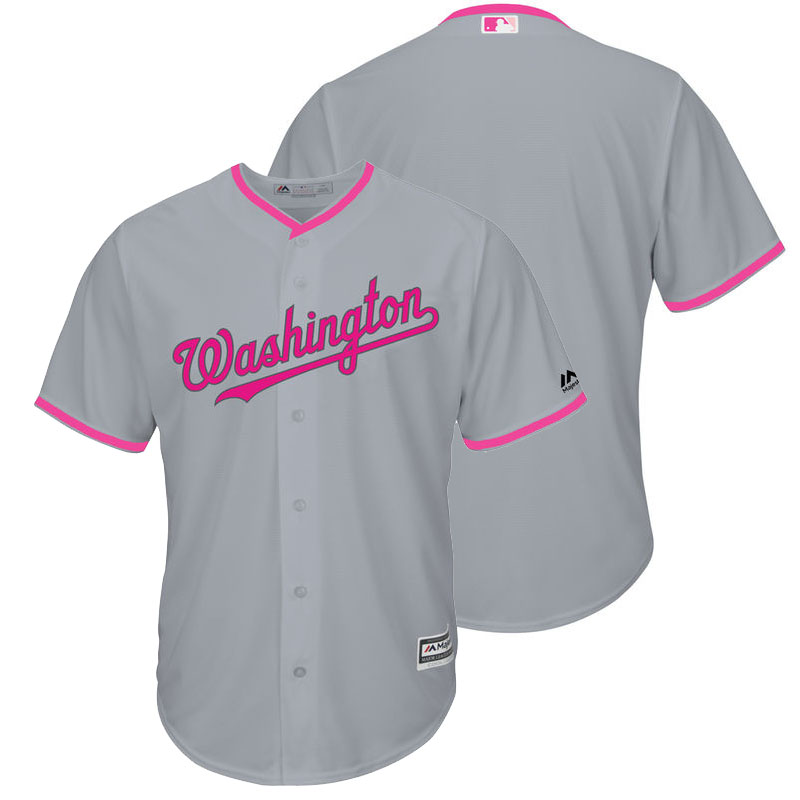 Washington Nationals Gray Road 2016 Mother's Day Cool Base Team Jersey