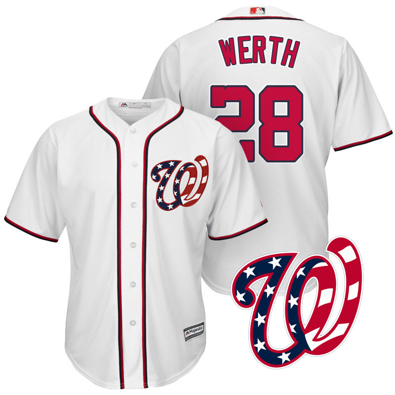 Washington Nationals Jayson Werth #28 White 2017 Cool Base Jersey