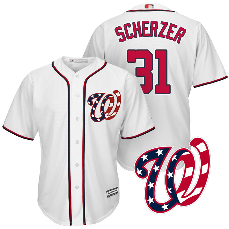 Washington Nationals Max Scherzer #31 White 2017 Cool Base Jersey