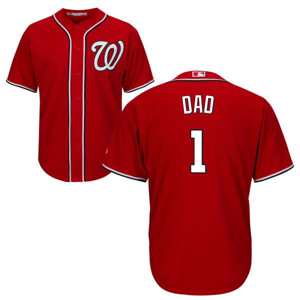 Washington Nationals Majestic Red Father's Day Gift Authentic Jersey