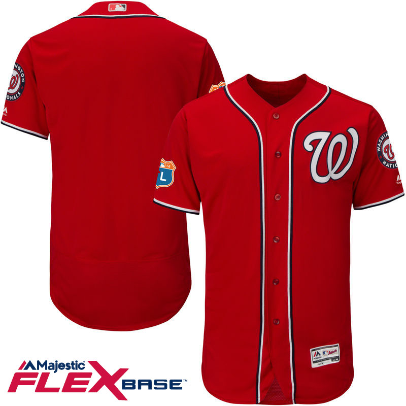 Washington Nationals Majestic Red Flexbase Authentic Collection Jersey