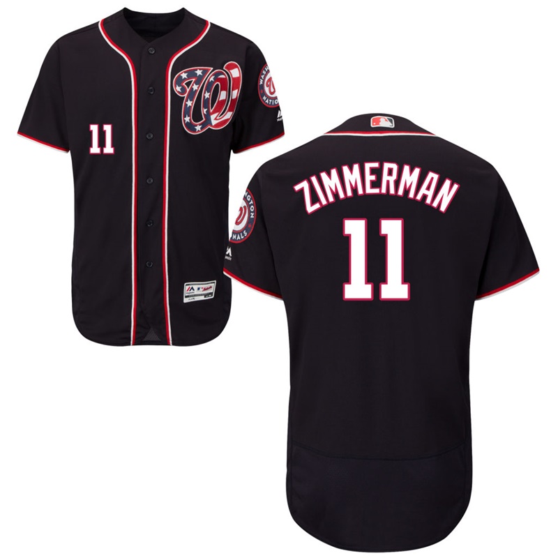 Men Washington Nationals Ryan Zimmerman #11 Navy Alternate Flex Base Jersey