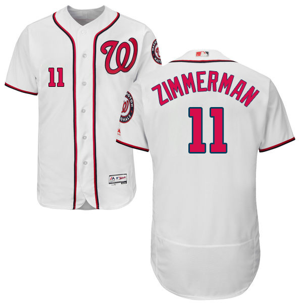 Washington Nationals Ryan Zimmerman #11 White Authentic Collection Flexbase Jersey