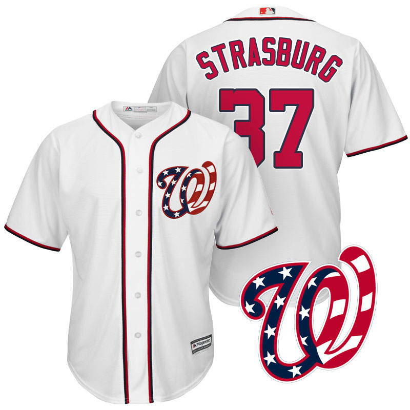 Washington Nationals Stephen Strasburg #37 White 2017 Cool Base Jersey