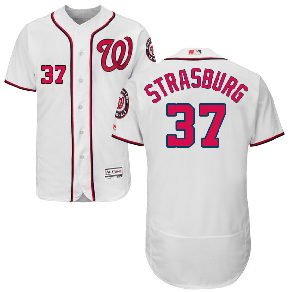 Washington Nationals Stephen Strasburg #37 White Authentic Collection Flexbase Jersey