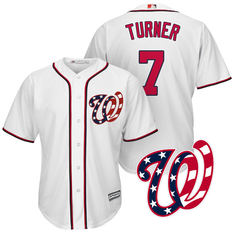 Washington Nationals Trea Turner #7 White 2017 Cool Base Jersey