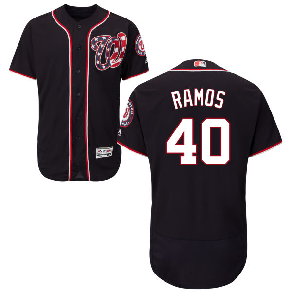 Washington Nationals Wilson Ramos #40 Majestic Navy Authentic Collection Flexbase Jersey