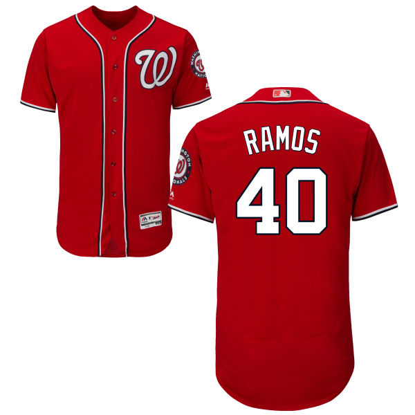 Washington Nationals Wilson Ramos #40 Majestic Red Authentic Collection Flexbase Jersey