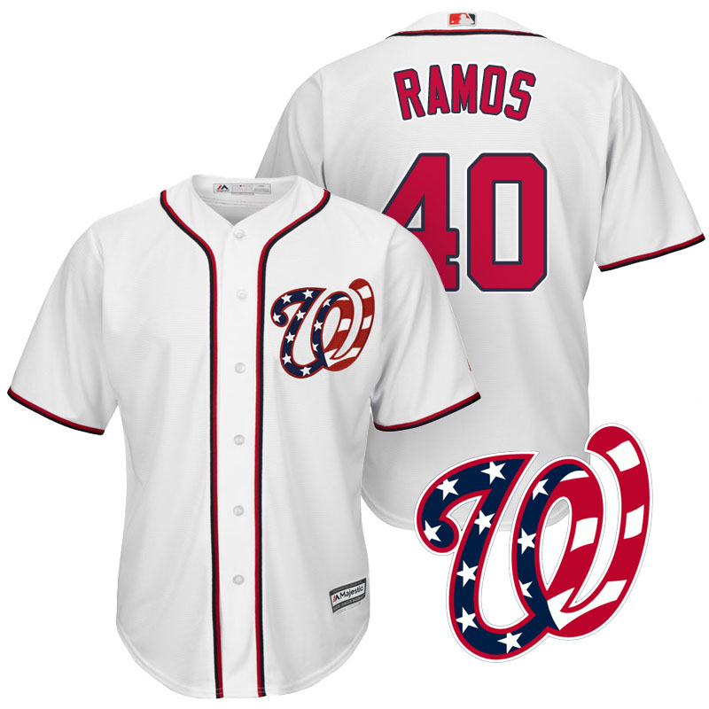 Washington Nationals Wilson Ramos #40 White 2017 Cool Base Jersey