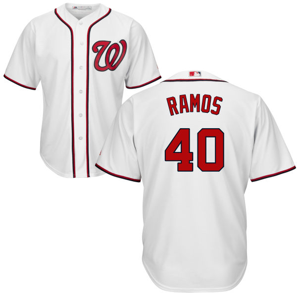 Washington Nationals Wilson Ramos #40 Majestic White Authentic Cool base Jersey