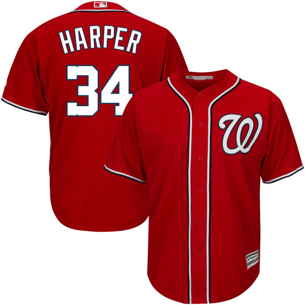 Washington Nationals #34 Bryce Harpe Majestic White Official Cool Base Player Jersey