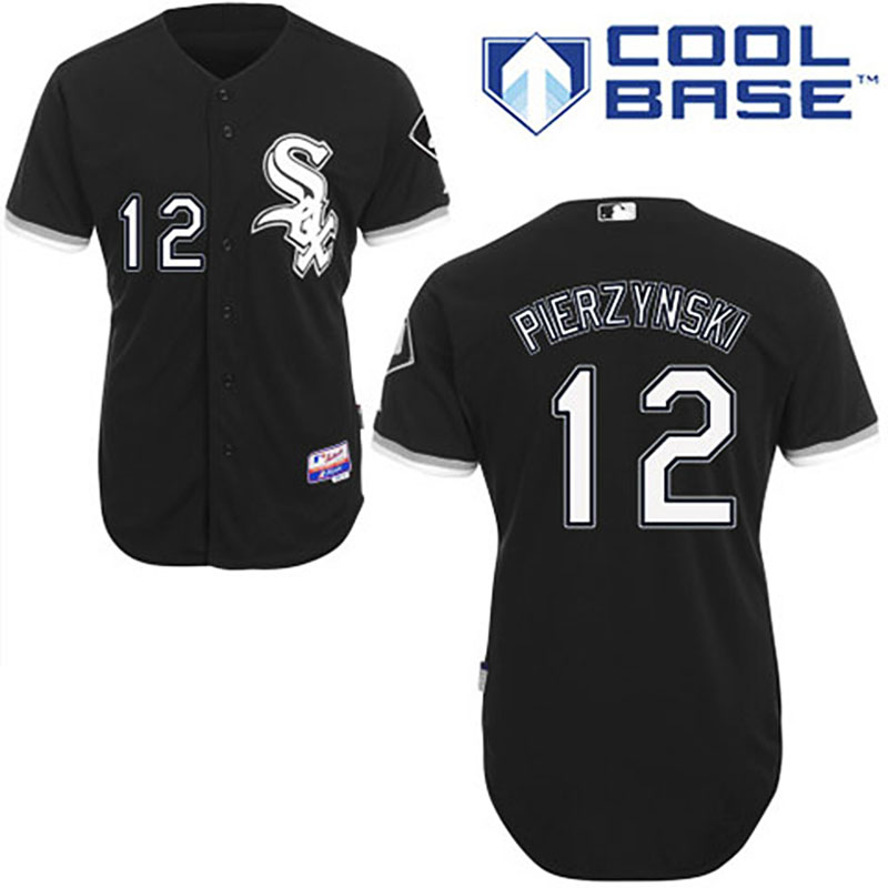 Chicago White Sox #12 A.J. Pierzynski Black Cool Base Jersey