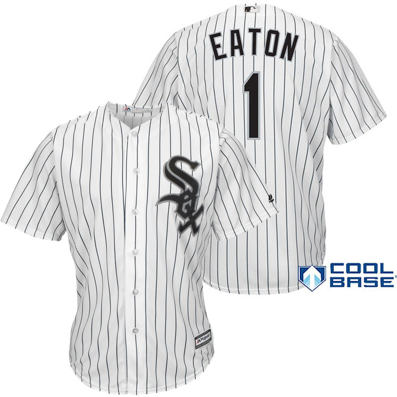 Chicago White Sox #1 Adam Eaton Majestic White Official Cool Base Player Jersey