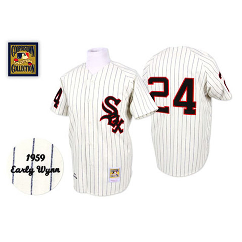 Chicago White Sox #24 Early Wynn White Home Throwback Jersey