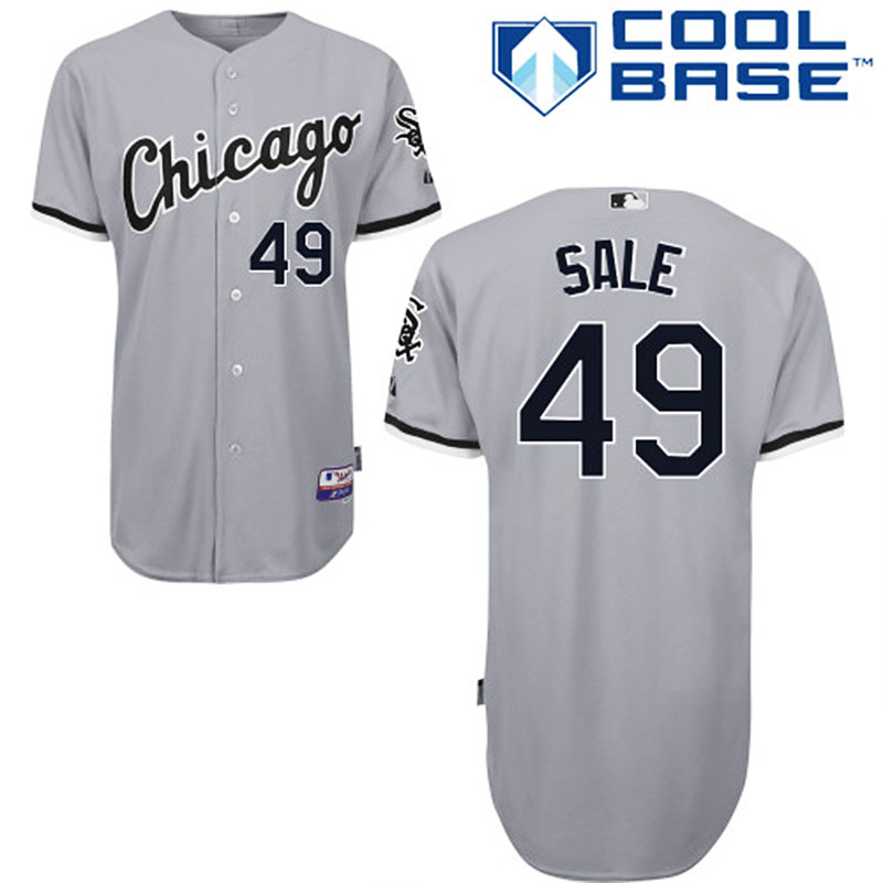 Chicago White Sox #49 Chris Sale Men's Authentic Grey Road Majestic MLB Cool Base Jersey