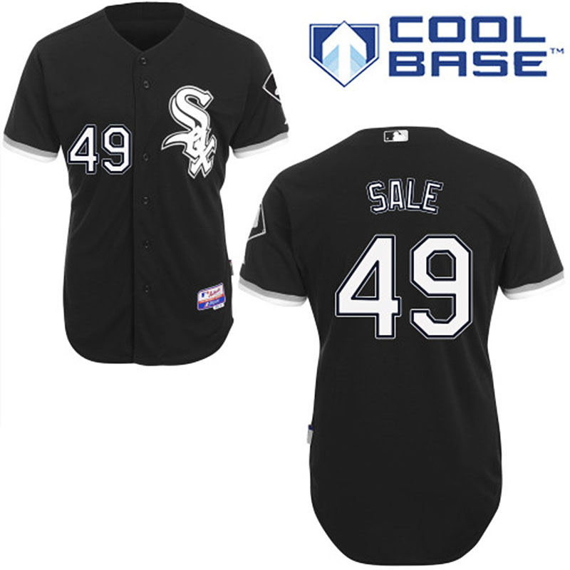 Chicago White Sox #49 Chris Sale Men's Authentic Black Alternate Majestic MLB Cool Base Jersey