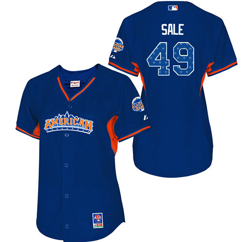 Chicago White Sox #49 Chris Sale Women's Authentic Royal Blue American League 2013 All Star BP Majestic MLB Jersey