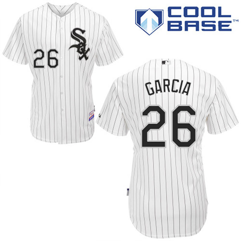 Chicago White Sox #26 Avisail Garcia Men's Authentic White Home Majestic MLB Cool Base Jersey