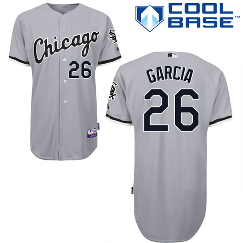 Chicago White Sox #26 Avisail Garcia Men's Authentic Grey Road Majestic MLB Cool Base Jersey