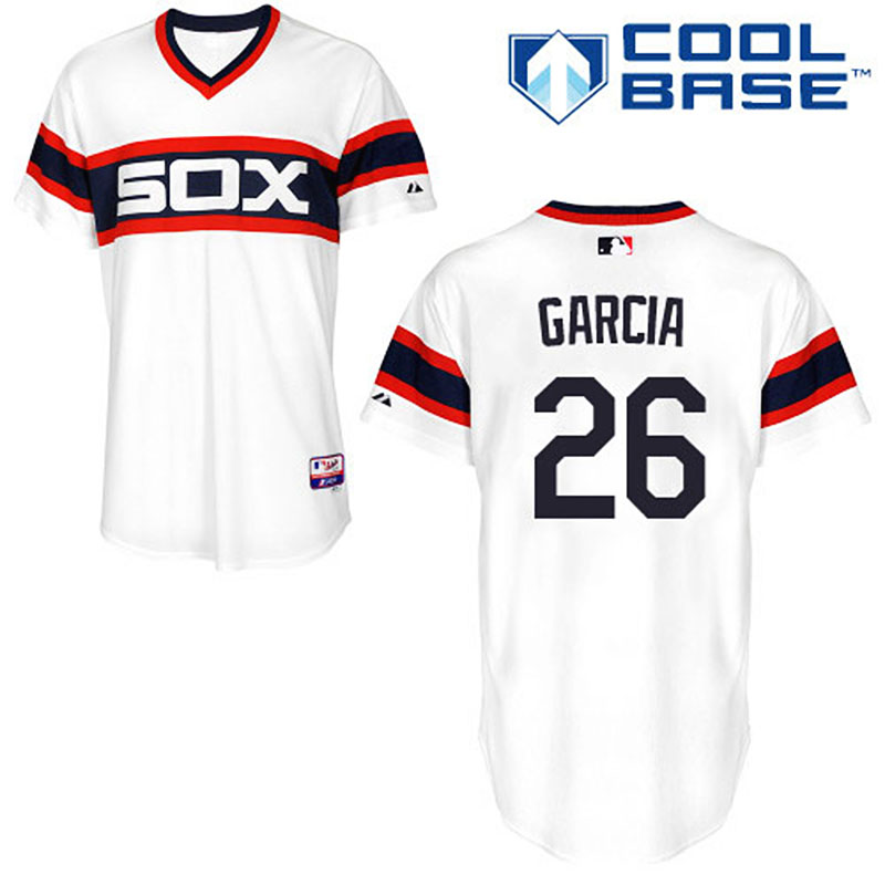 Chicago White Sox #26 Avisail Garcia Men's Authentic White Alternate Majestic MLB Cool Base Jersey