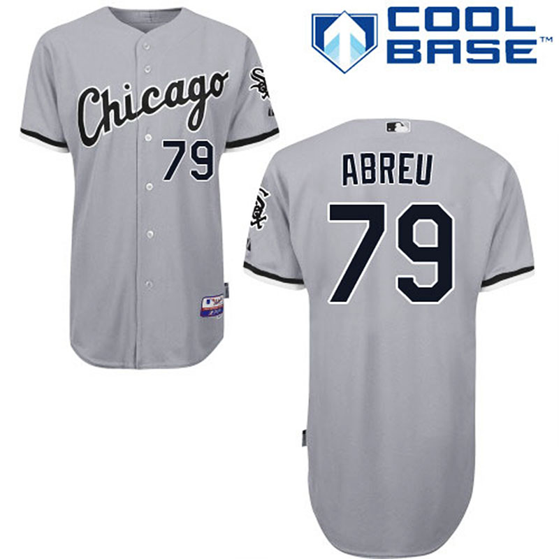 Chicago White Sox #79 Jose Abreu Men's Authentic Grey Road Majestic MLB Cool Base Jersey