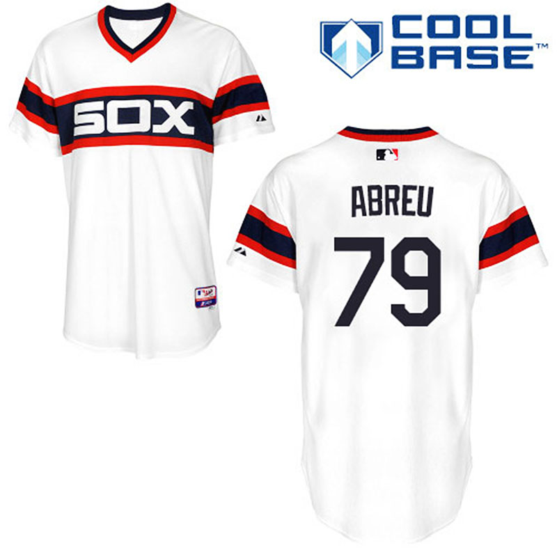 Chicago White Sox #79 Jose Abreu Men's Authentic White Alternate Majestic MLB Cool Base Jersey