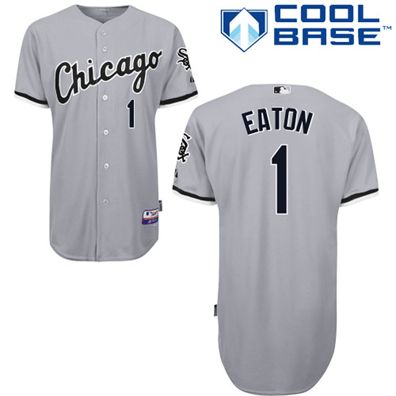 Chicago White Sox #1 Adam Eaton Men's Authentic Grey Road Majestic MLB Cool Base Jersey