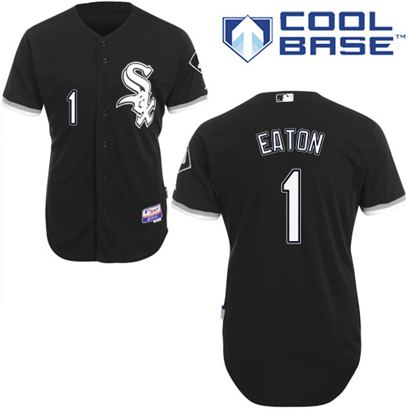 Chicago White Sox #1 Adam Eaton Men's Authentic Black Alternate Majestic MLB Cool Base Jersey