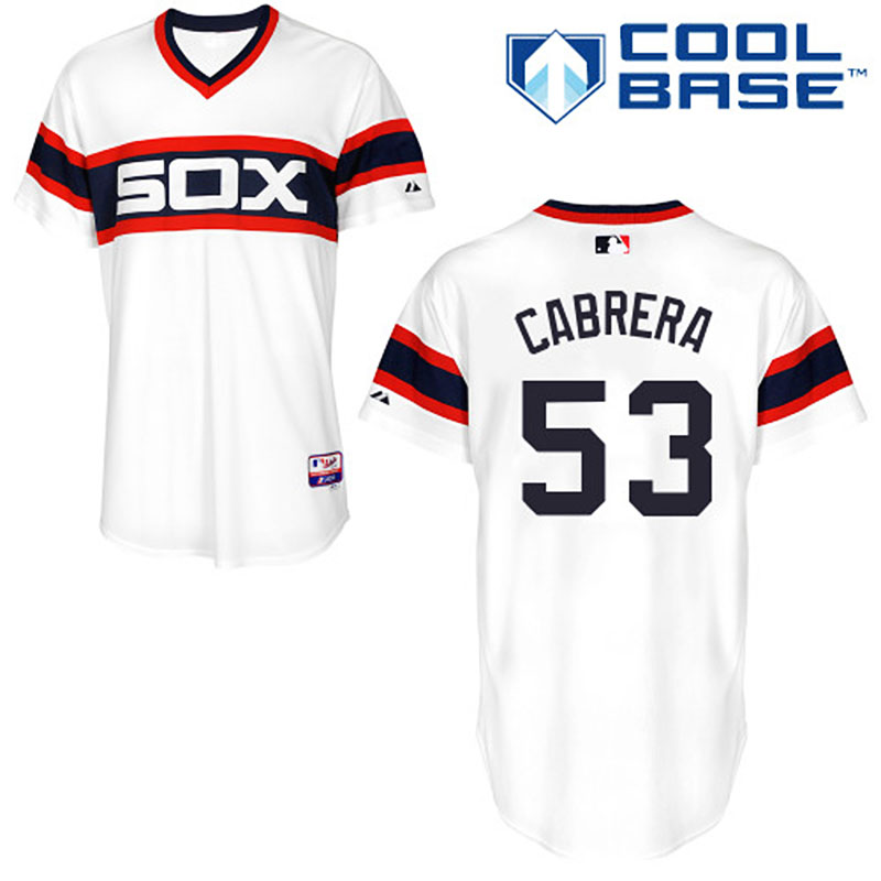 Chicago White Sox #53 Melky Cabrera Men's Authentic White Alternate Majestic MLB Cool Base Jersey