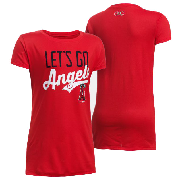 Women's Los Angeles Angels Red Let's Go Graphic T-Shirt