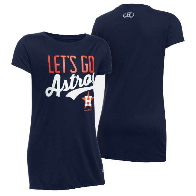 Women's Houston Astros Navy Let's Go Graphic T-Shirt