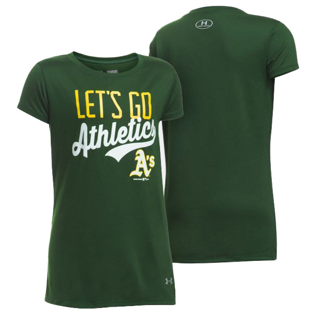 Women's Oakland Athletics Green Let's Go Graphic T-Shirt