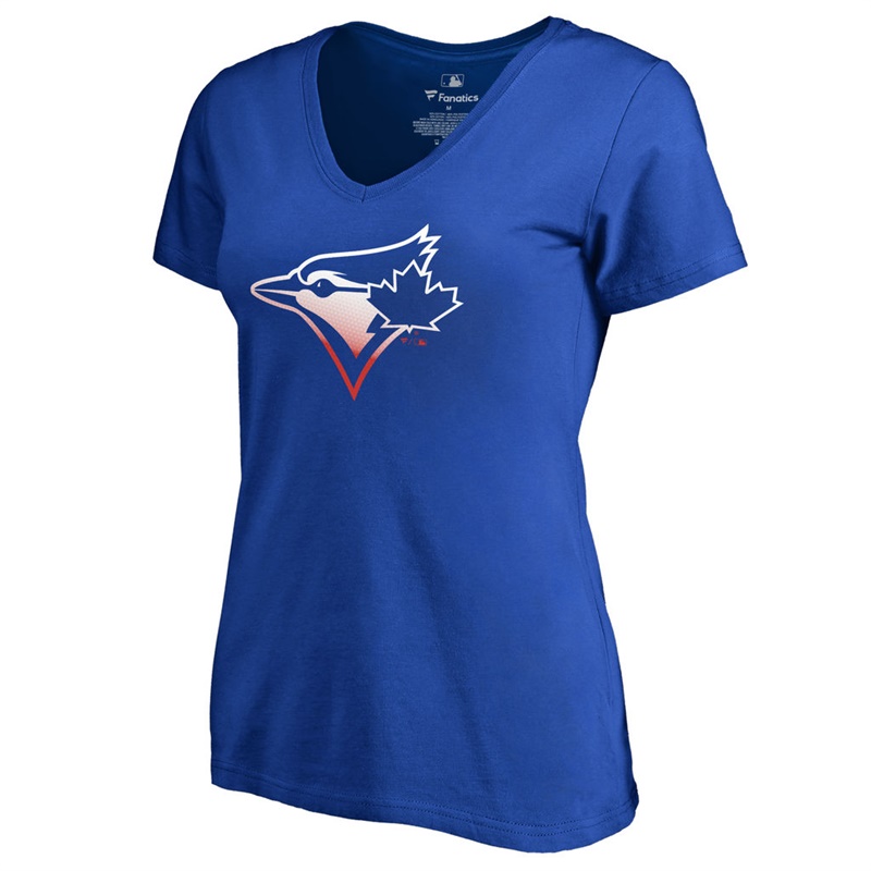 Women's Toronto Blue Jays Royal Gradient Logo Short Sleeve T-Shirt