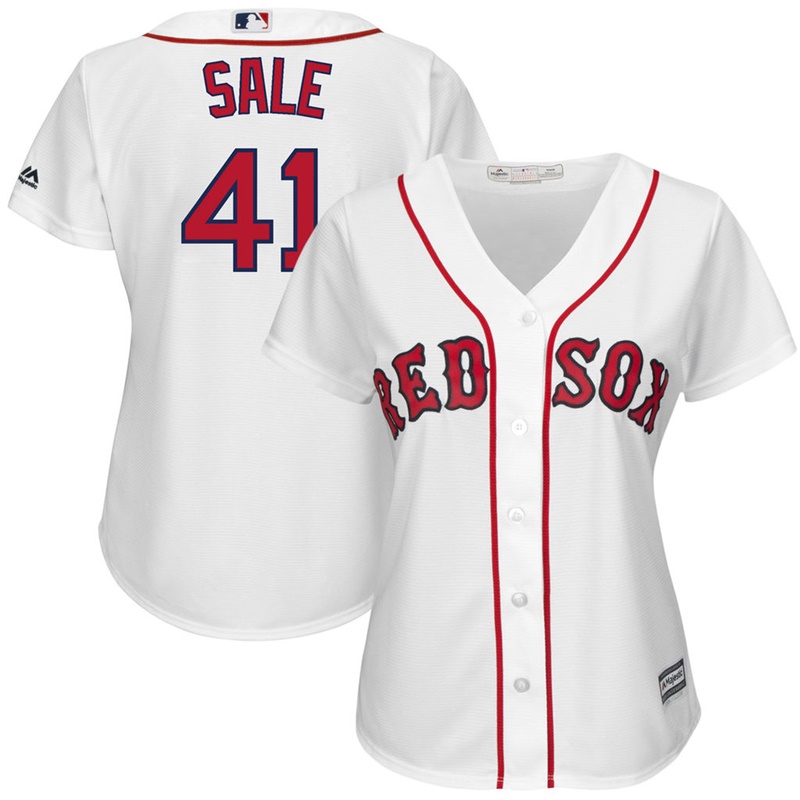 Women's Boston Red Sox Chris Sale #41 White Cool Base Jersey