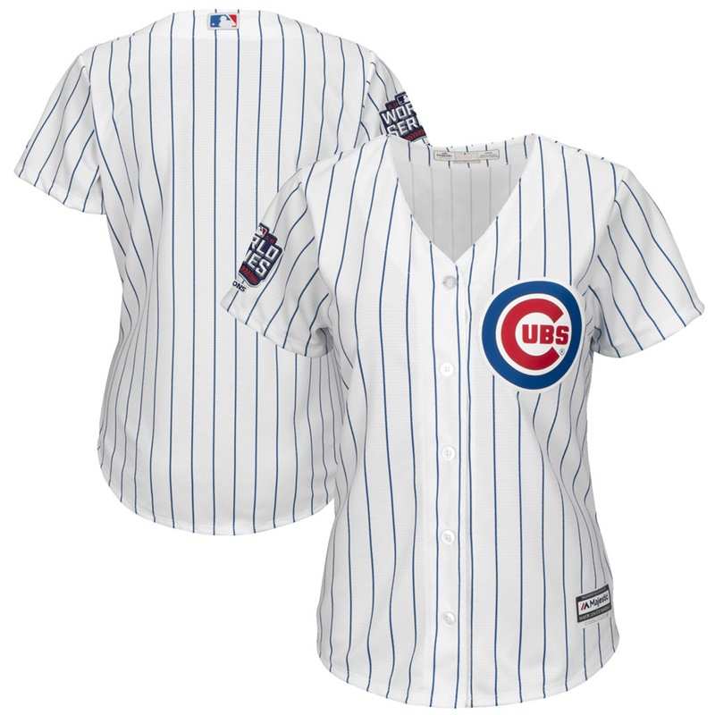 Women's Chicago Cubs White 2016 World Series Champions Patch Cool Base Jersey