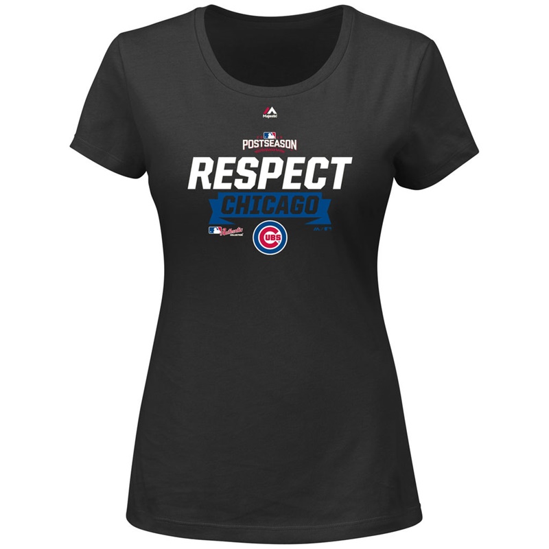 Women's Chicago Cubs Black 2016 Division Series Clincher T-Shirt