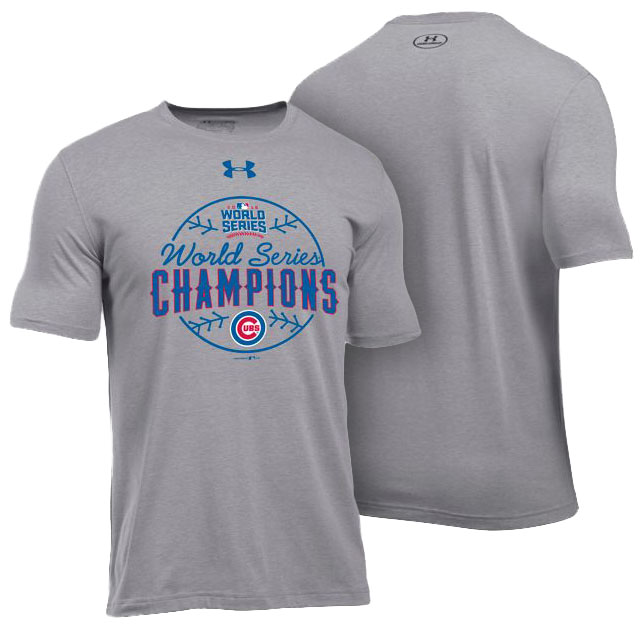 Women's Chicago Cubs Gray World Series Champ Short Sleeve T-Shirt