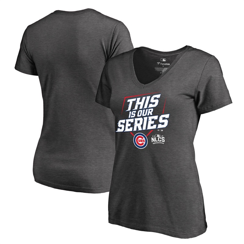 Women's Chicago Cubs Heather Gray 2016 League Championship Series Participant T-Shirt